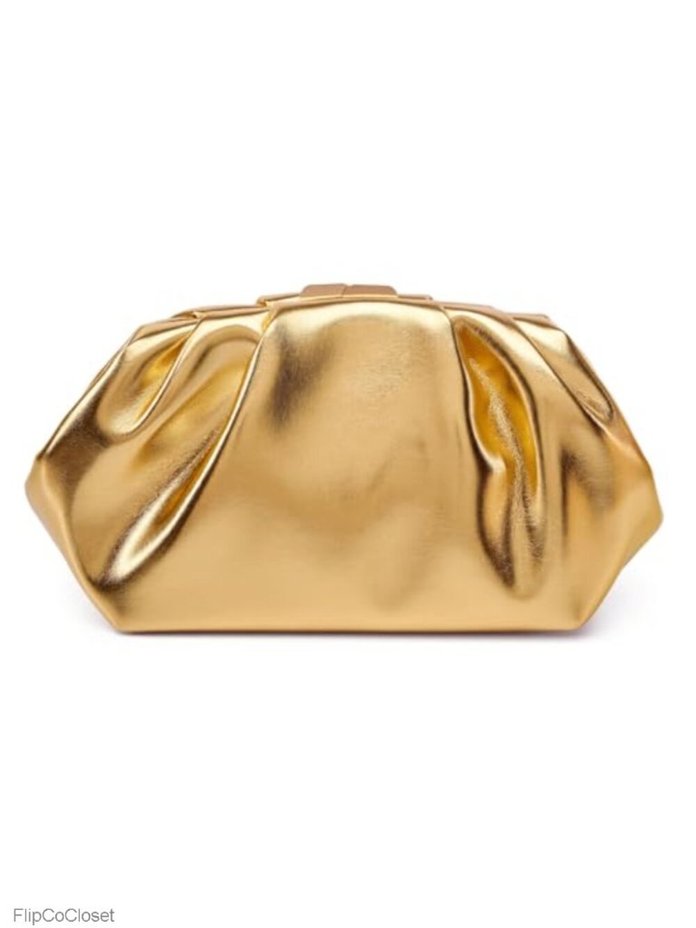 Pleated Vegan Leather Clutch Purse Detachable Chain Evening Bag
